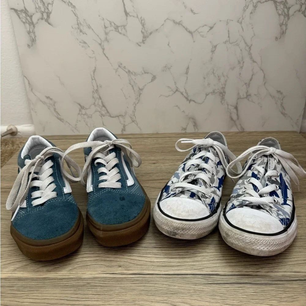 Vans Old Skool + Converse Shark Print Boys Sneaker Bundle Skater Y2K